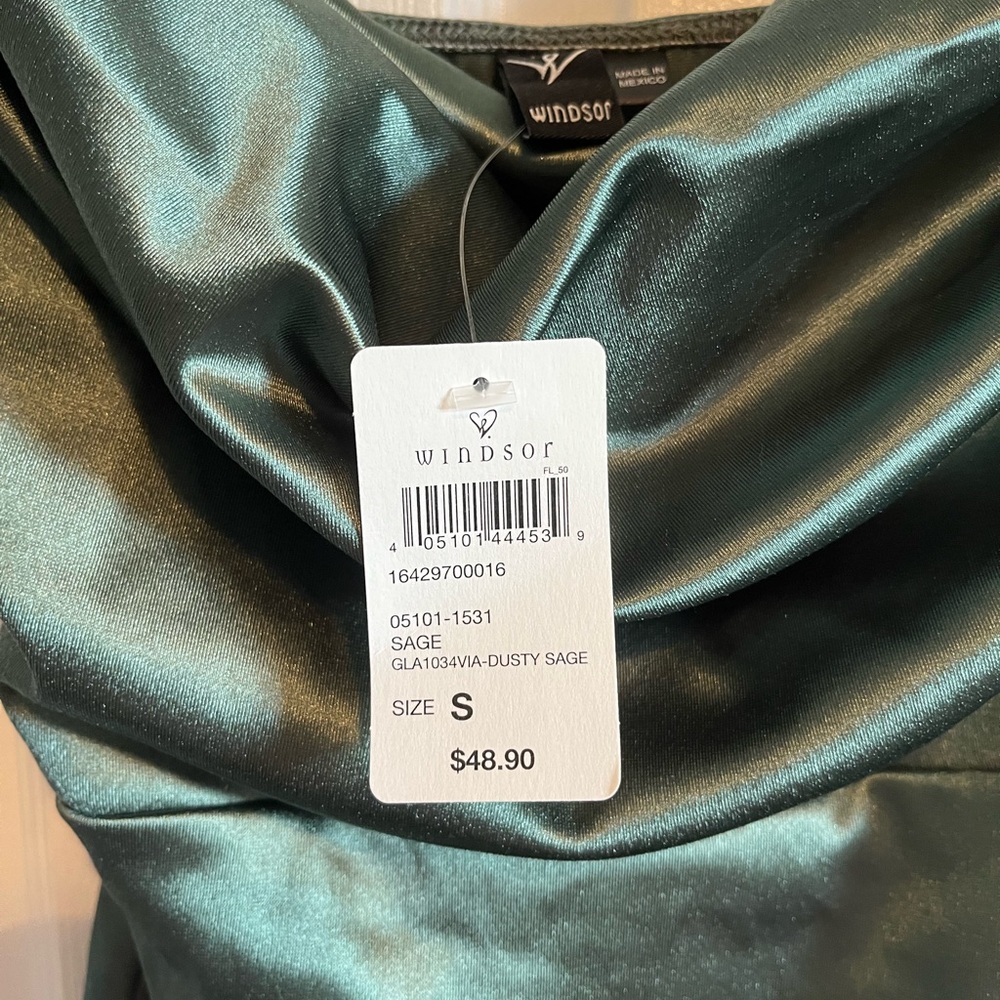 WEDDING GUEST/ FORMAL Windsor High Low Cowl Neck Dress - Deep Green